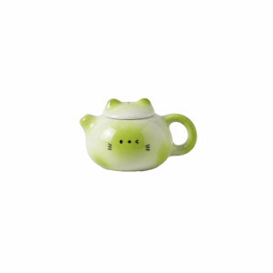 SDFG Tinh tế Đồ trang trí ấm trà gốm sứ mini Phong cách Trung Quốc Mượt mà Chậu gốm hình tai mèo Dễ thương Truyền thống Phụ Kiện Nắp Ly Trà Sữa Trà đạo