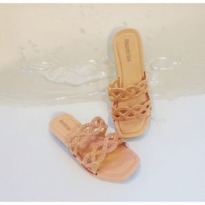 ALANA-Sendal Wanita Slider Tali Glitter Strip 2 Ban Korea