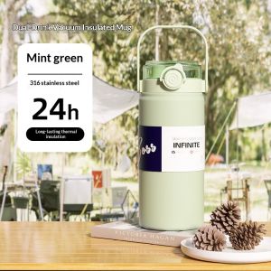 BLOOMRIDGE Chai nước giữ nhiệt chân không kiểu hai cách uống lõi thép không gỉ 316 phù hợp cho thể thao và du lịch ngoài trời