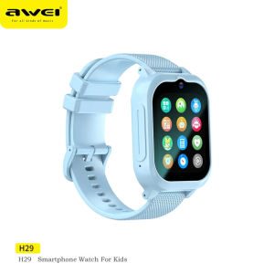 Awei H29 Kids Smart Watch 4G Network SIM Card GPS Tracker Accurate Location Video Call IP67 Waterproof Ultra Long Battery Children Smartwatch for Boys Girls
