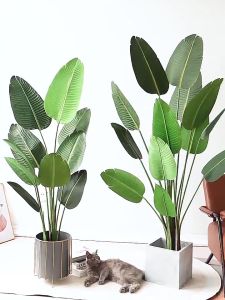 Premium Big Artificial Bush Wall Plants Decor with Pot & Hiasan Dinding Daun for Living Room