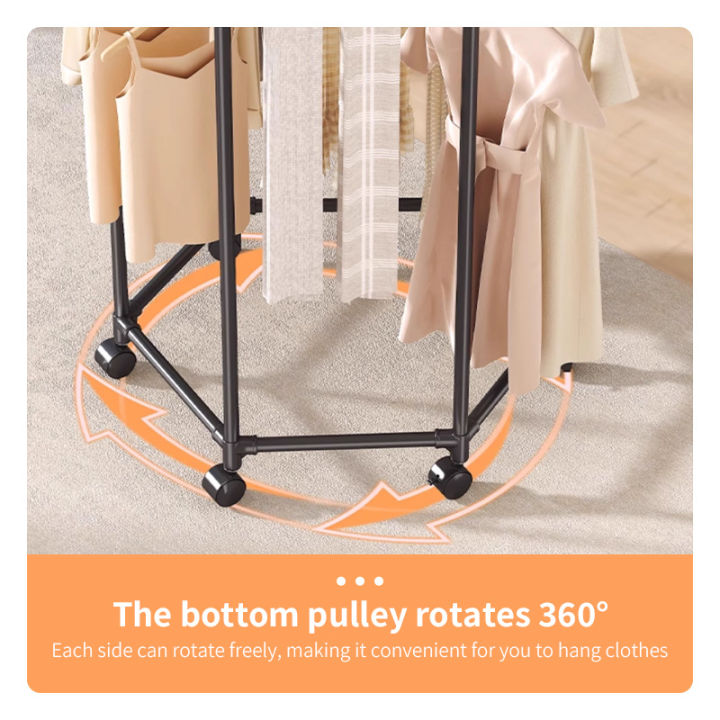 360%C2%B0%20Rotating%20Clothes%20Rack%20With%20Wheels%20Thickened%20Metal%20Clothes%20Rack%20Stand%20Heavy%20Duty%20Circular%20Clothes%20Hanger%20Organizer%20For%20Balcony%20Bedroom%20Laundry%20Room%20-%20Image%204