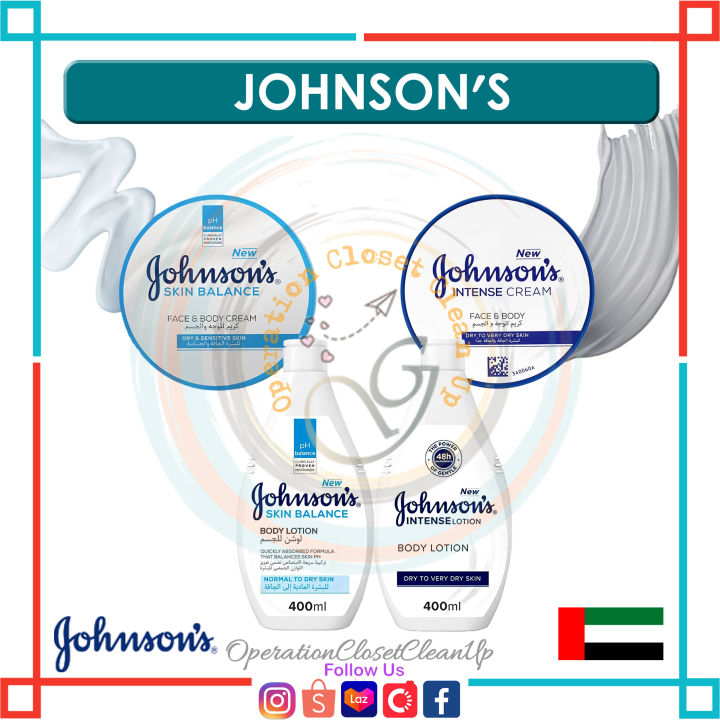 Johnsons Face Body Cream I Body Lotion (Intense Skin Balance