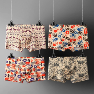 4PCS NewWestern Boxerbriefs For Men Sale High Stretch Ice Silk Boxer 4-piece Set Breathable Boxer Shorts