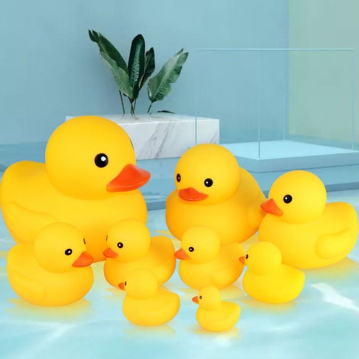 ONFIN Yellow Duck Duck with Squeeze Sound Bath Toy Float with Squeeze Sound Little Yellow Duck Water Toy Bathroom Soft Yellow Duck Baby Bath Toys Fun Gifts