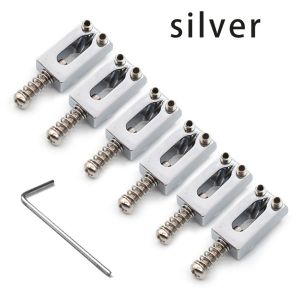 6Pcs Tremolo Bridge Set Electric Guitar Zinc Alloy Flat String Bridge Saddle Tremolo Repair Tool