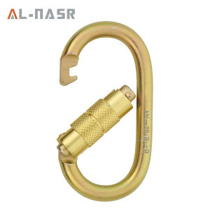 25KN Climbing Master Lock O Shaped Carabiner Outdoor Steel Master Buckle For Rock Climbing Mountaineering