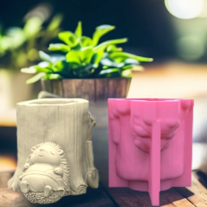 Hedgehog Tree Concrete Silicone Pot Mold Succulent Flowerpot Clay Plaster Molds DIY Home Garden Flower Pots Mould