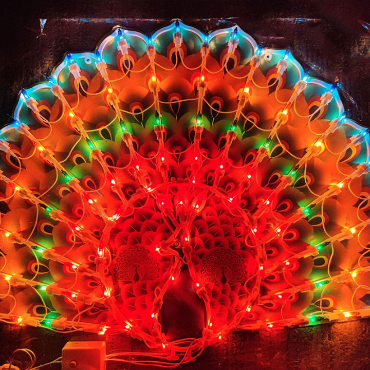 Bahagiha LED colorful lights, peacock lights, love lights, pentagonal ...