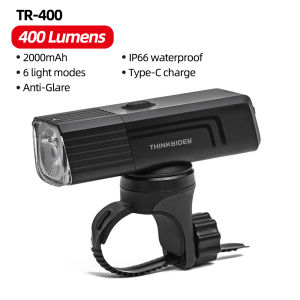 ThinkRider Bicycle Light 1300Lumen 4500mAh Bike Headlight Flashlight Handlebar USB Charging MTB Road Cycling Highligh
