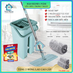 Bộ chổi lau nhà thông minh tự vắt xoay 360 độ đa năng kèm xô thùng vắt tiện lợi giúp lau nhanh hơn sạch hơn Bảo hành 2 năm lỗi đổi mới trong 7 ngày
