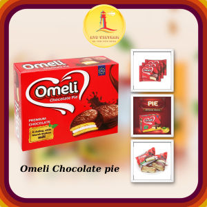 Bánh Chocolate Pie Omeli - Hương Vị Chuối Ngọt Ngào Đậm Đà hộp 300g 12 chiếc