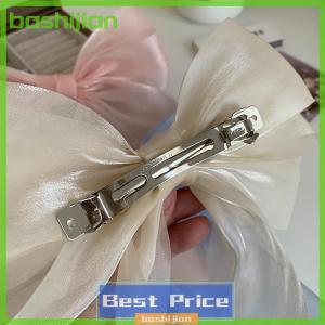 bashijian New Black White Yarn Bow Hair Clip For Women Girls Spring Clip Back Head Hairpin Fashion Hair Accessories