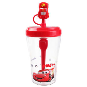 Tumbler พร้อมฝาปิดและฟาง Disney น่ารักแก้วสำหรับเดินทางสำหรับสาวเด็กผู้หญิงเด็ก520 Ml