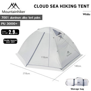 MOUNTAINHIKER ultra-light hiking camping tent for 2-3 people outdoor camping rainproof and windproof coated with silver sunscreen UPF50+ aluminum pole breathable family camping tent