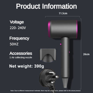 (1-3 Days Delivered)Anion Hair Dryer Fast Dry 3 in 1 Blue Ray Electric Professional Ionic Tech Hair Care Hairdryer 220-240V Strong Power 3-pin Plug