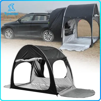 Perfeclan Car Trunk Rear Tent SUV Tent Camping Awning Hatchback Shade Trailer Tent Van for Backpacking Traveling Trailer