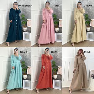 CJ - MAXI DRESS 2096 ZASKIA POCKET LS MAXI DRESS PREMIUM
