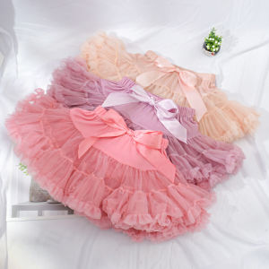 Girls Candy Color Pettiskirt Princess Gauze Skirt Kids Dance Princess Short Dress Cake Skirt Baby Girls Birthday Party Twins Sisters Costume Performance Stage Costume