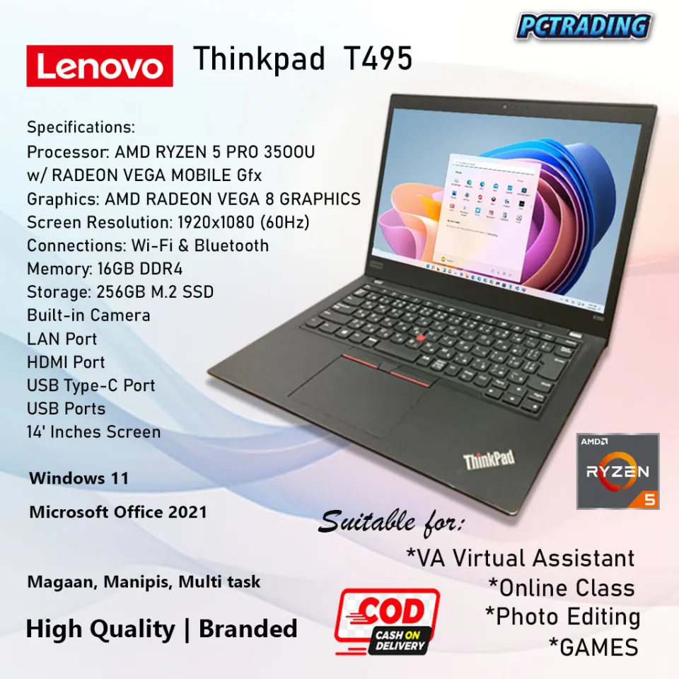 LENOVO THINKPAD T495 AMD RYZEN PRO 16GB RAM DDR4 256SSD WIFI