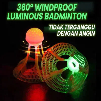 Kok Nilon Elastic Windproof Anti-Angin Glow in the Dark Cocok Untuk latihan Badminton