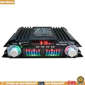 [Auto Vktech] 1600W Peak Power HiFi Sound Amplifier FM Radio USB Bluetooth-Compatible Digital 4 Channel Audio Amplifier Remote Control Mini HIFI Digital Stereo Amp