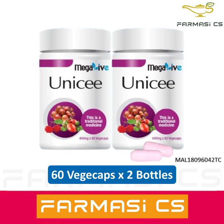 Megalive Unicee 440mg 60 Capsules x 2 Bottles EXP:10/2026 [ Vitamin C, Acid  Free, Health, Natural sources ]