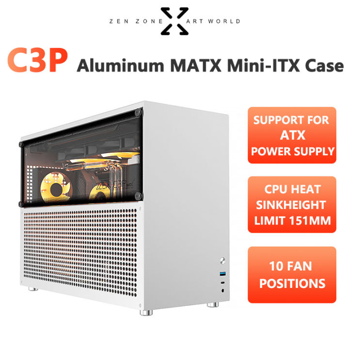 ZZAW C3P MATX Computer Case All Aluminum MINIITX Chassis Support 40