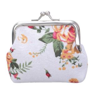 Coin Purse Floral Phone Pouch Clasp Wallet Handbags Change Pouch Clutch Buckles Vintage Kiss Lock Key Holder Gifts