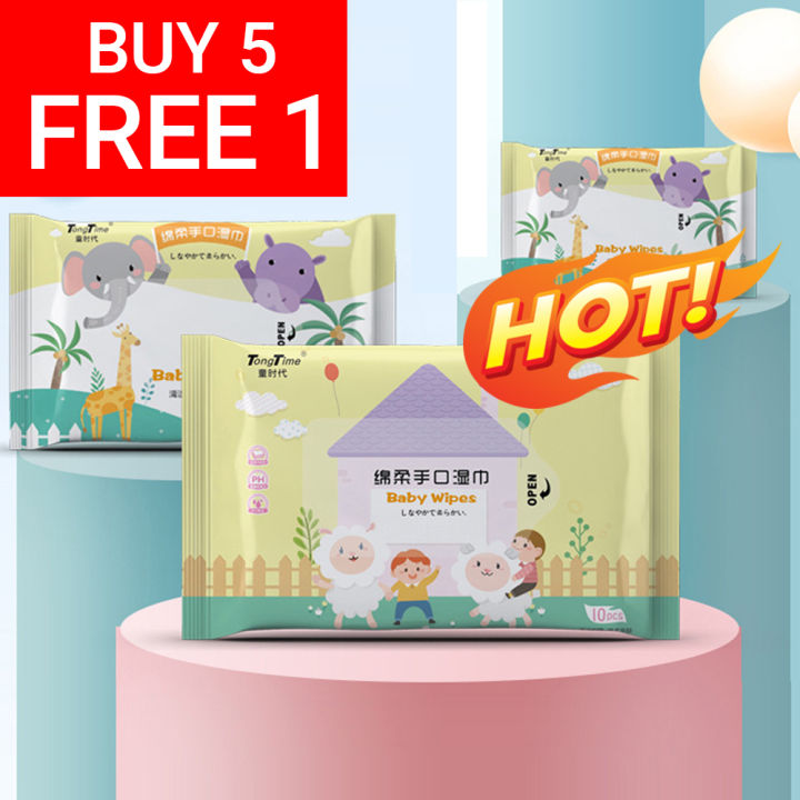 Baby Wet Tissue Baby Wet Wipes RO Water Safe Bayi Tisu Basah 10pcs Cute ...