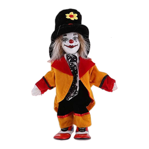 Artistic Ceramic Clown Sculpture Fun Expression Design Antique Home Decoration Figure Doll For Bookshelf and Cabinet