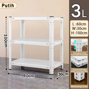 Rak Besi Siku 3 Susun Lubang Serbaguna Untuk Gudang dan Penyimpanan