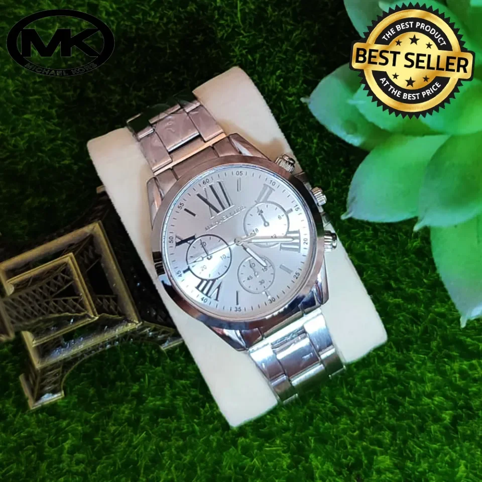 Michael kors silver clearance watch with roman numerals