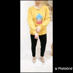 ATASAN KAOS WANITA LENGAN PANJANG BIG SIZE XL LD 110 BAHAN BABYTERRY PREMIUM