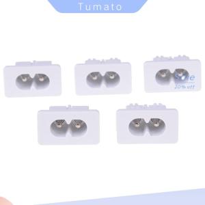 Tumato 5Pcs AC250v 2.5a iec320 c8 male 2 pins power inlet socket connector