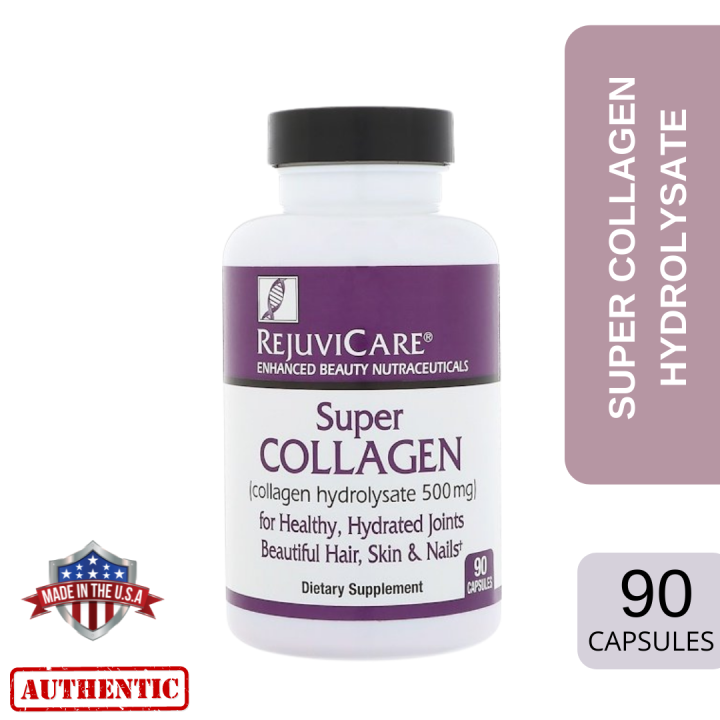 Rejuvicare, Super Collagen, Collagen Hydrolysate, 500 mg, 90 Capsules ...
