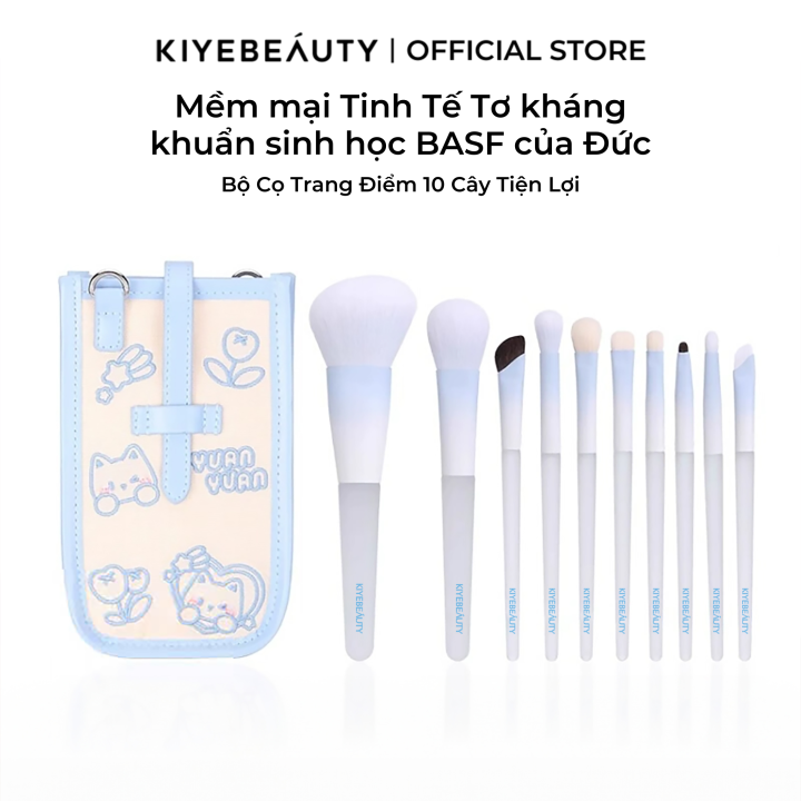 Bộ Cọ Trang Điểm Cá Nhân 10 Cây KIYE Lông Mềm Mại Bám Phấn Tiện Lợi ...