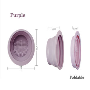 Silicone Cosmetic Brush Cleaner Soft Folding Silicone Bowl Beauty Tools  Dust Proof Mesh Bag Beauty Egg Cleaning Makeup Brush Cleaning