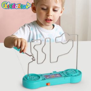 Childrens Educational Toys Buzz The Wire Game Classic Collision Electric Shock Maze Game Intellectual Development Toys Electric Bump Maze Game Concentration Exercises for Kids