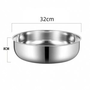LYMEDIA Stainless Steel Flour Mixing Bowl without Lid Gold Silver Soup Salad Bowl Thickened Multi Purpose Cooking Basin Dishwasher Safe