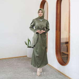 Candrima Dress Bridesmaid Kondangan Wisuda Bahan Silk Gamis Polos Mix Payet