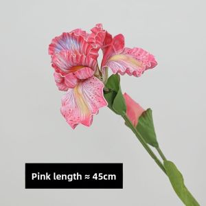 INTOONE Purple Artificial Iris Flowers PVC Floral Fake Flower Bouquet  Decorative Artificial Faux Plants Spring