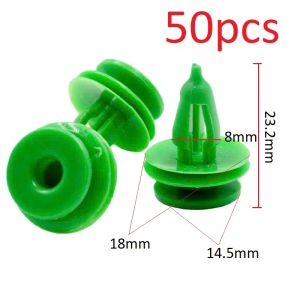 Set 50 đinh tán nhựa 8mm màu xanh lá cho cửa xe hơi - Kẹp đẩy chốt vít nở cho ô
