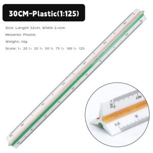 BETTERFORM 10/15/30cm Triangular Scale Drafting Measure Tool Metal/Plastic Metric Scale Ruler Accurate 1:20-1:500 Straight Ruler Engineer