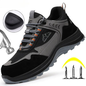 Construction Men Safety Shoes Euro-standard Steel Toe Shoes Anti-Smash Anti-Puncture Work Shoes Protection Boots Indestructible