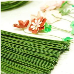 PICKIT 100Pcs Iron Wire Floral Wire Stems 40cm Paper Covered Paper Floral Wire High Quality DIY Crafts Artificial Branches Twigs Home Decor