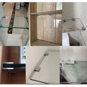 2Pcs Rectangular Glass Shelf Bracket for 10-12mm Glass Home Furniture Glass Clip Glass Support Bracket