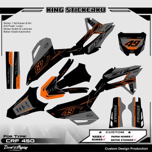 Sticker Decal CRF 450 Full Body Premium Bebas Request Nama Dan Nomer KING 03 (COD)