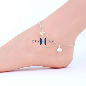 Lắc Chân Bạc Nữ Duy Hiển Nguyên Chất S990 Hình Vương Miện Độc Đáo