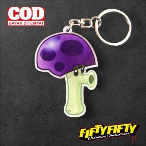 Gantungan Kunci Karakter SCAREDY SHROOM Plants Vs Zombies Keychain Bahan Akrilik